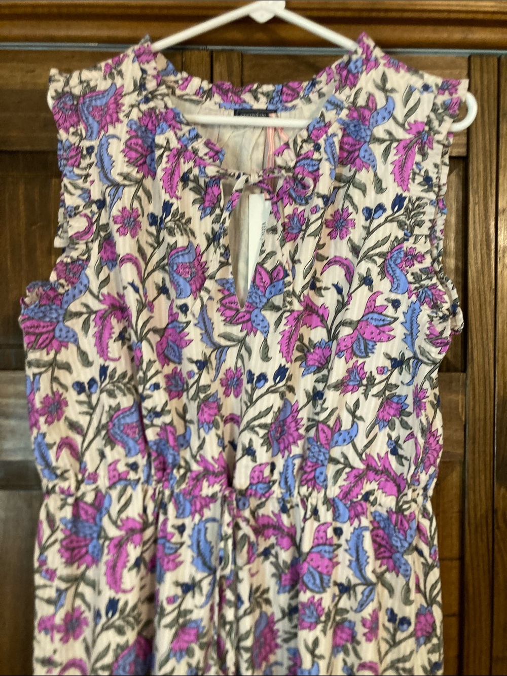 Vineyard Vines Pink & Lavender Floral Tie-Waist Maxi Dress Women’s size Large - Picture 5 of 16